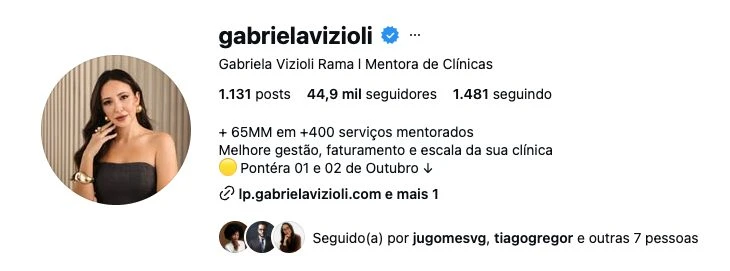 Perfil da Gabi Vizioli